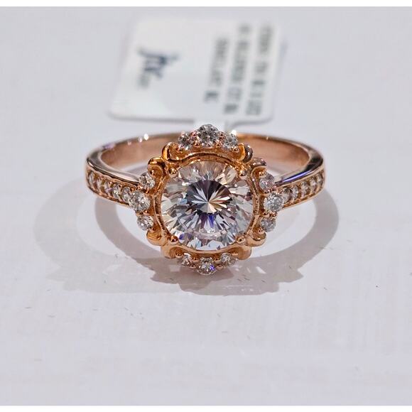 Eterno 925 Rose Gold Bella Luce Dillenium Cut CZ Ring 10 NWT - Picture 3 of 4